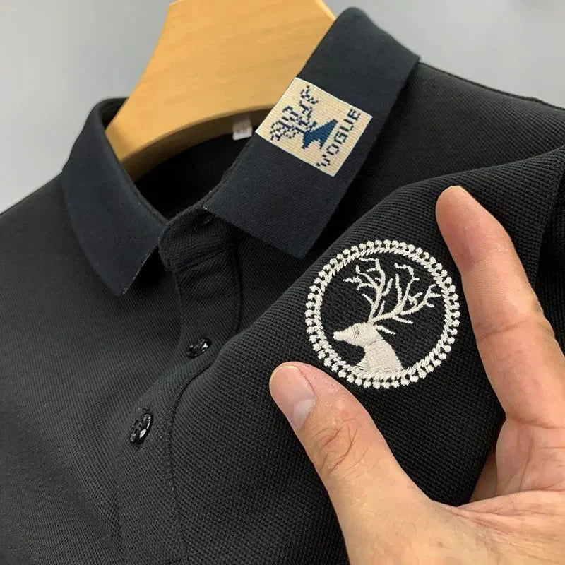 Trendy Embroidered Polo Shirt Men's