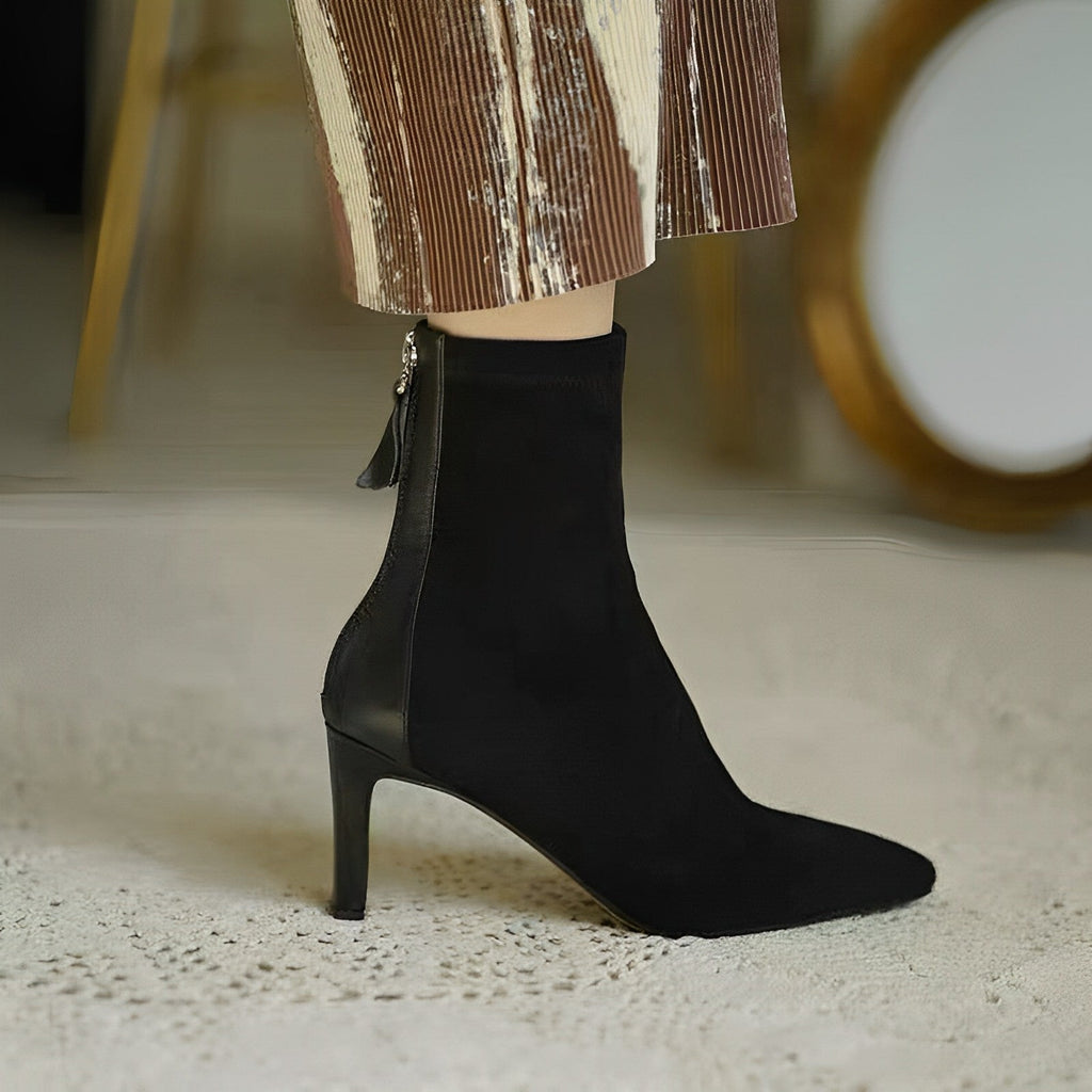 Ankle Boots Pointed Toe Heel Elegant Feminine Refined