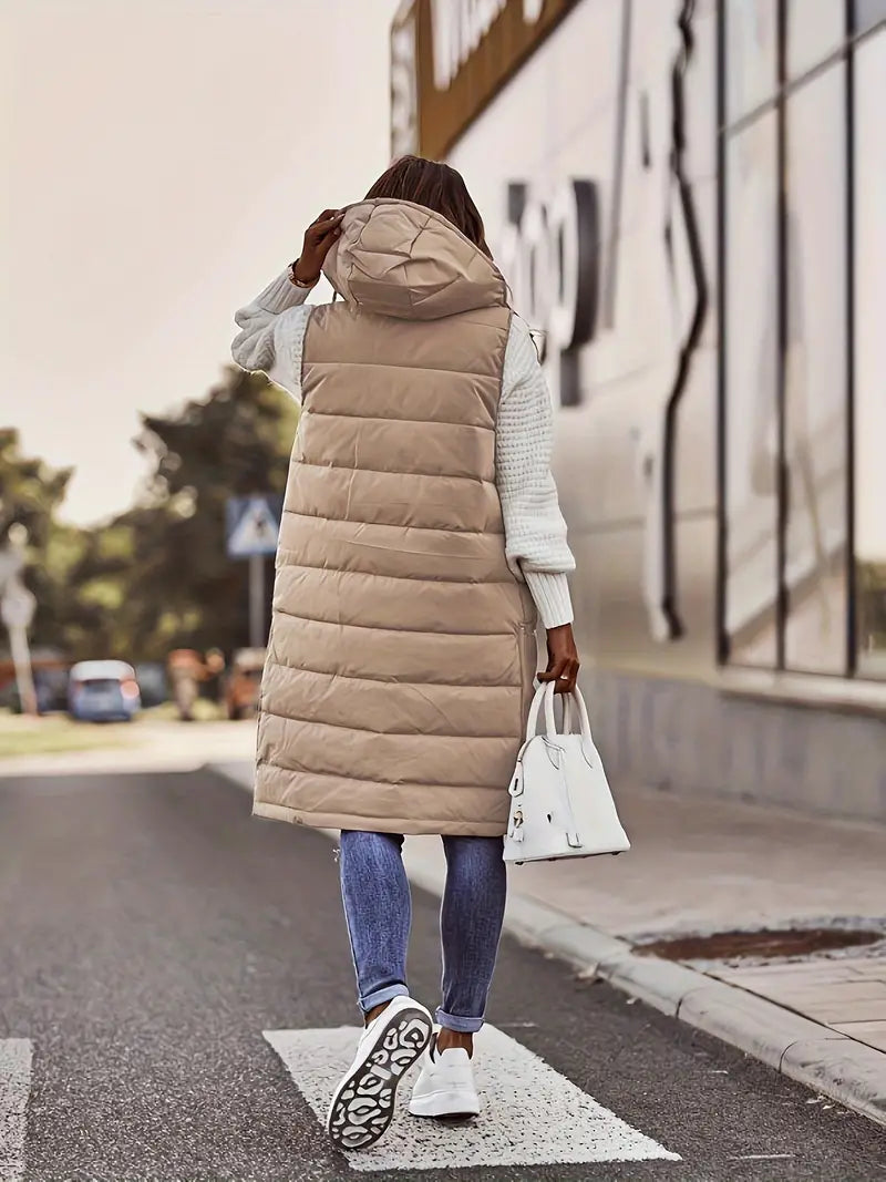 Hooded Coat Front Buttons Casual Relaxed Everyday