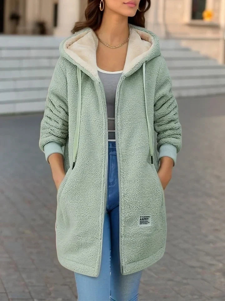 Winter Hoodie Long Sleeve Drawstring Thermal Coat Autumn
