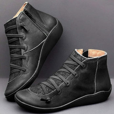 Ankle Boots PU Leather Block Heel Round Toe Everyday
