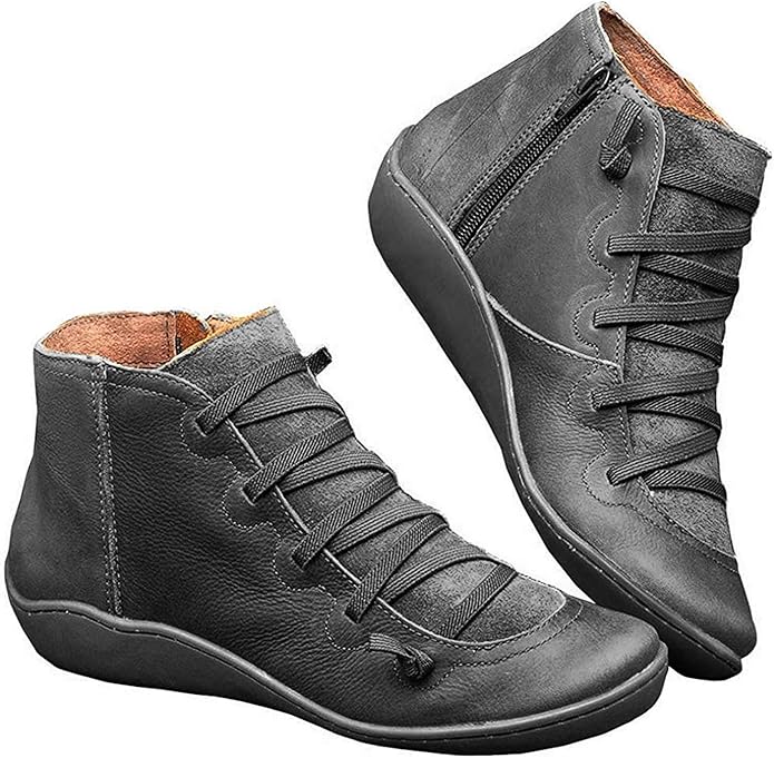 Ankle Boots PU Leather Block Heel Round Toe Everyday