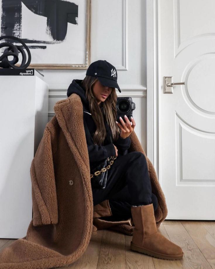 Long Teddy Coat Soft Plush Warm Look Comfortable Winter
