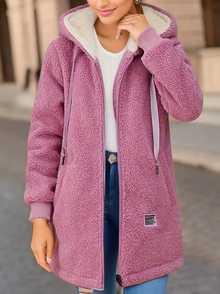 Winter Hoodie Long Sleeve Drawstring Thermal Coat Autumn