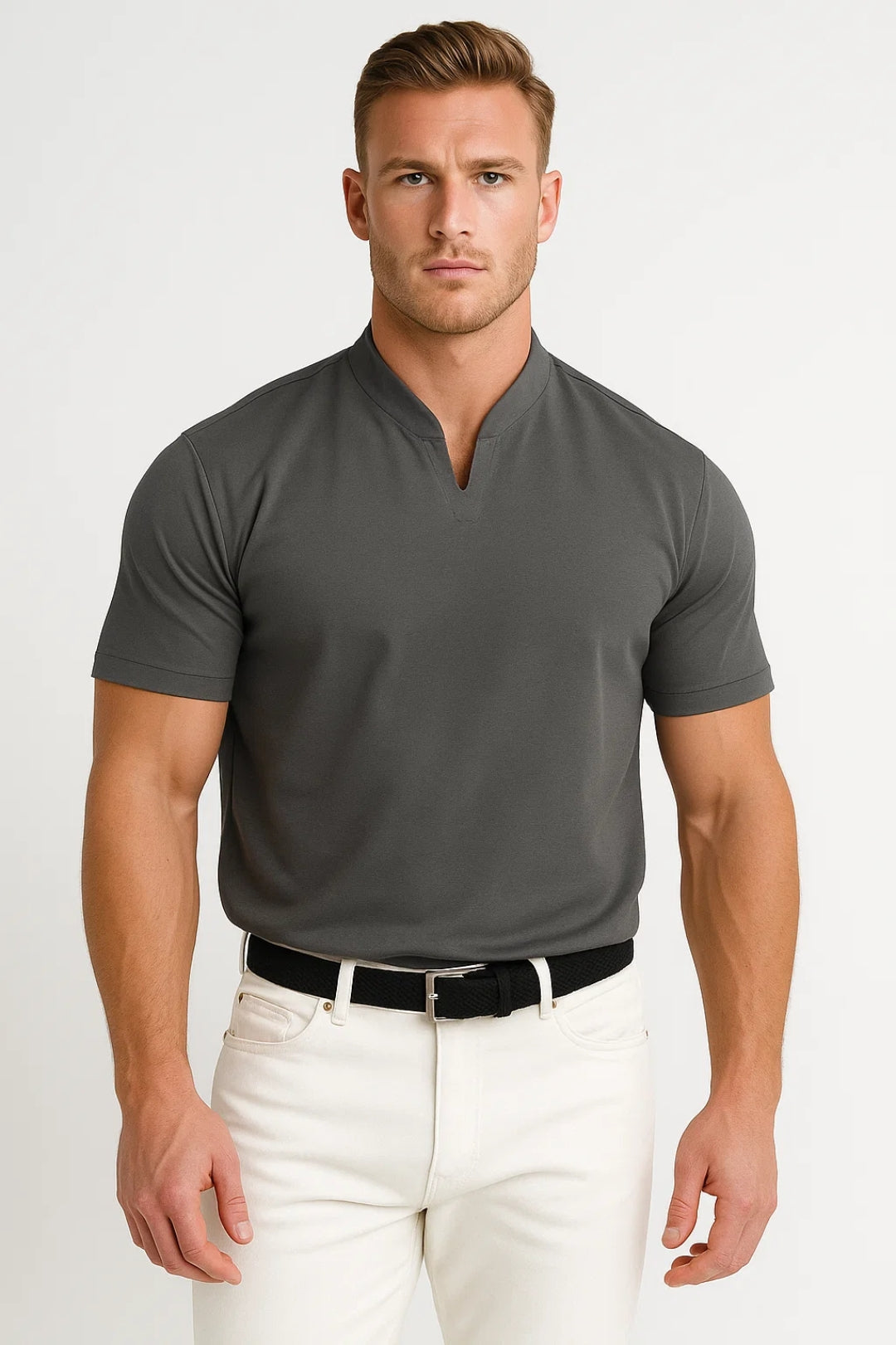 Men's Shirt Regular Fit Split Collar Comfortable Fit Casual All-Season