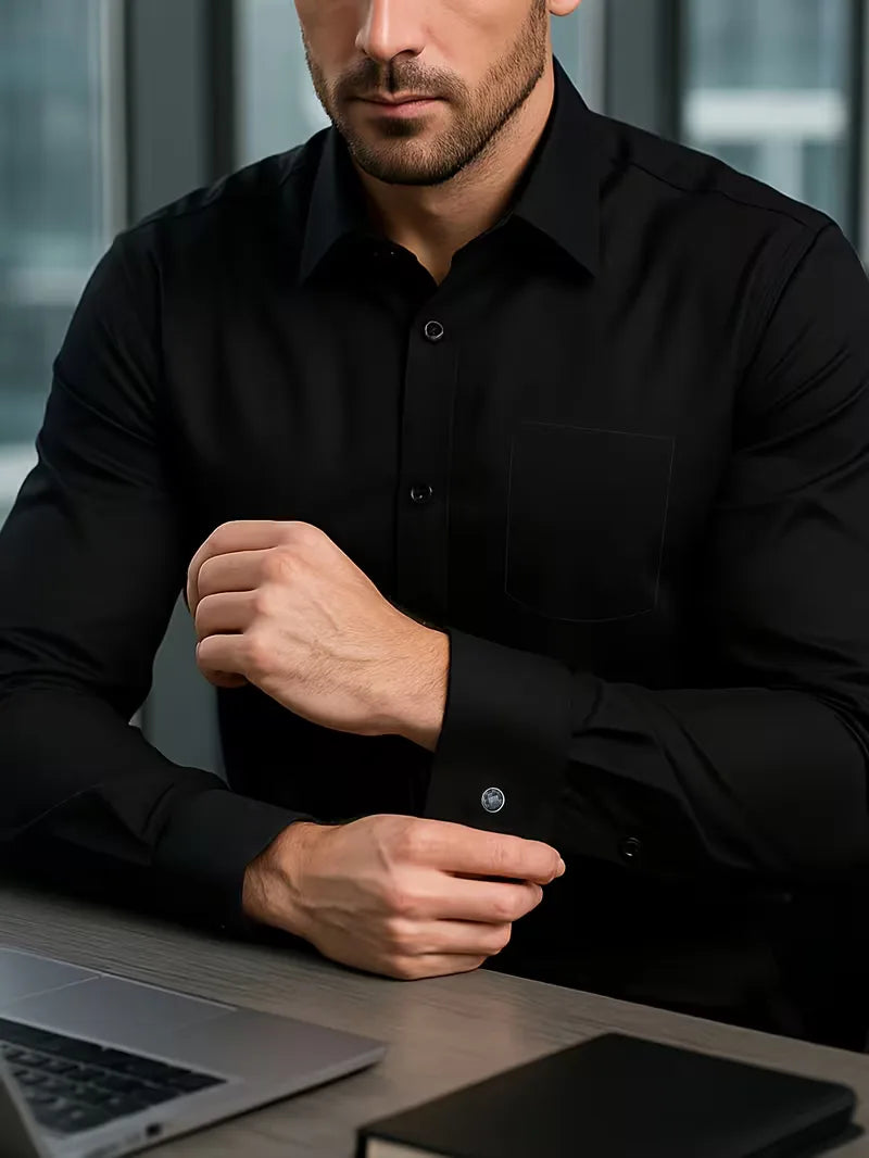 Mens Mandarin Collar Shirt