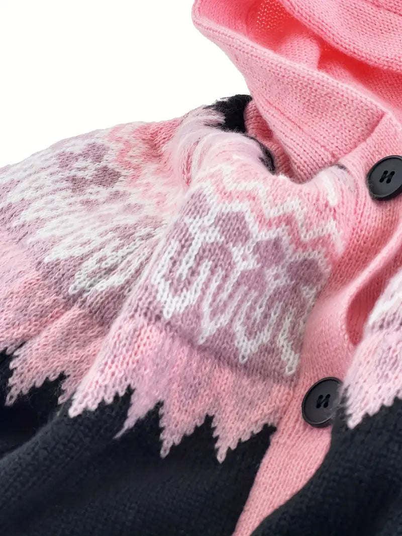 Hooded Cardigan Casual Knit Open Front Long Sleeve Cosy