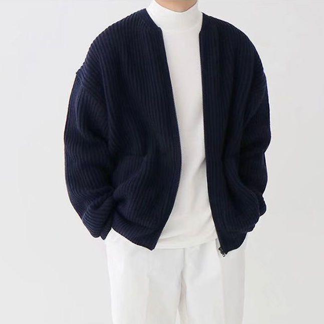 Men's Cardigan Knitted Texture Autumn Winter Layering