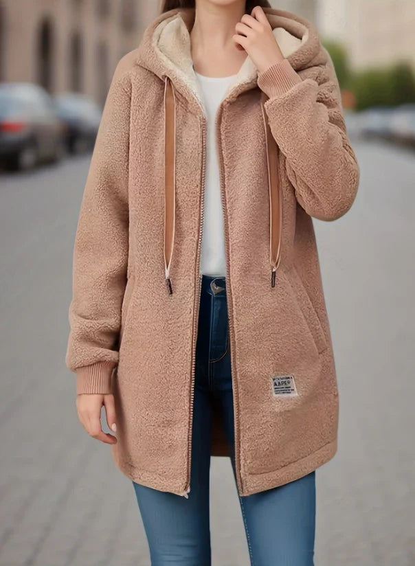 Winter Hoodie Long Sleeve Drawstring Thermal Coat Autumn