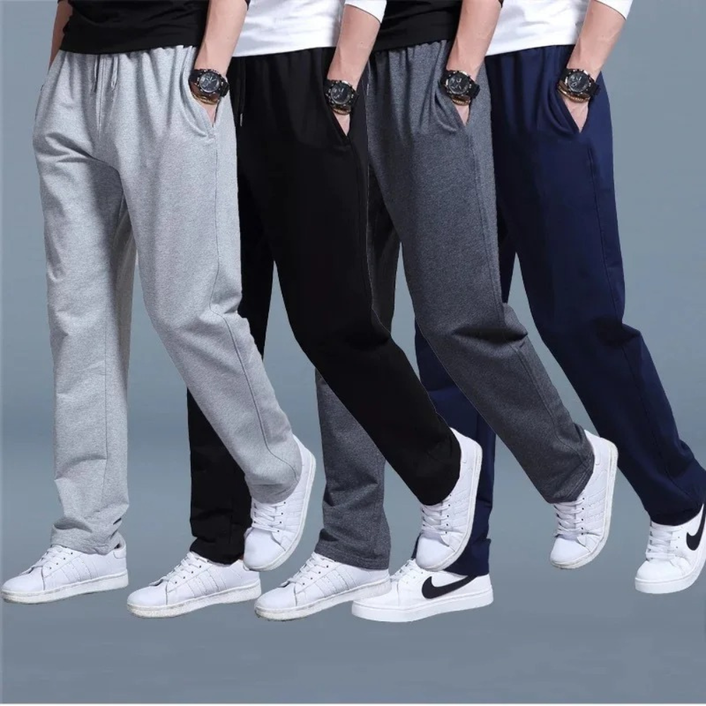 Men's Joggers With Elastic Waist And Straight Leg
