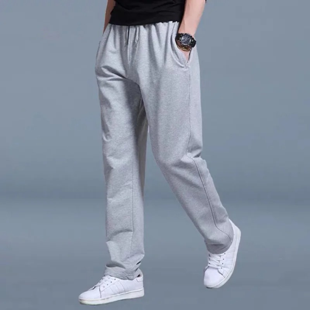 Men's Joggers With Elastic Waist And Straight Leg