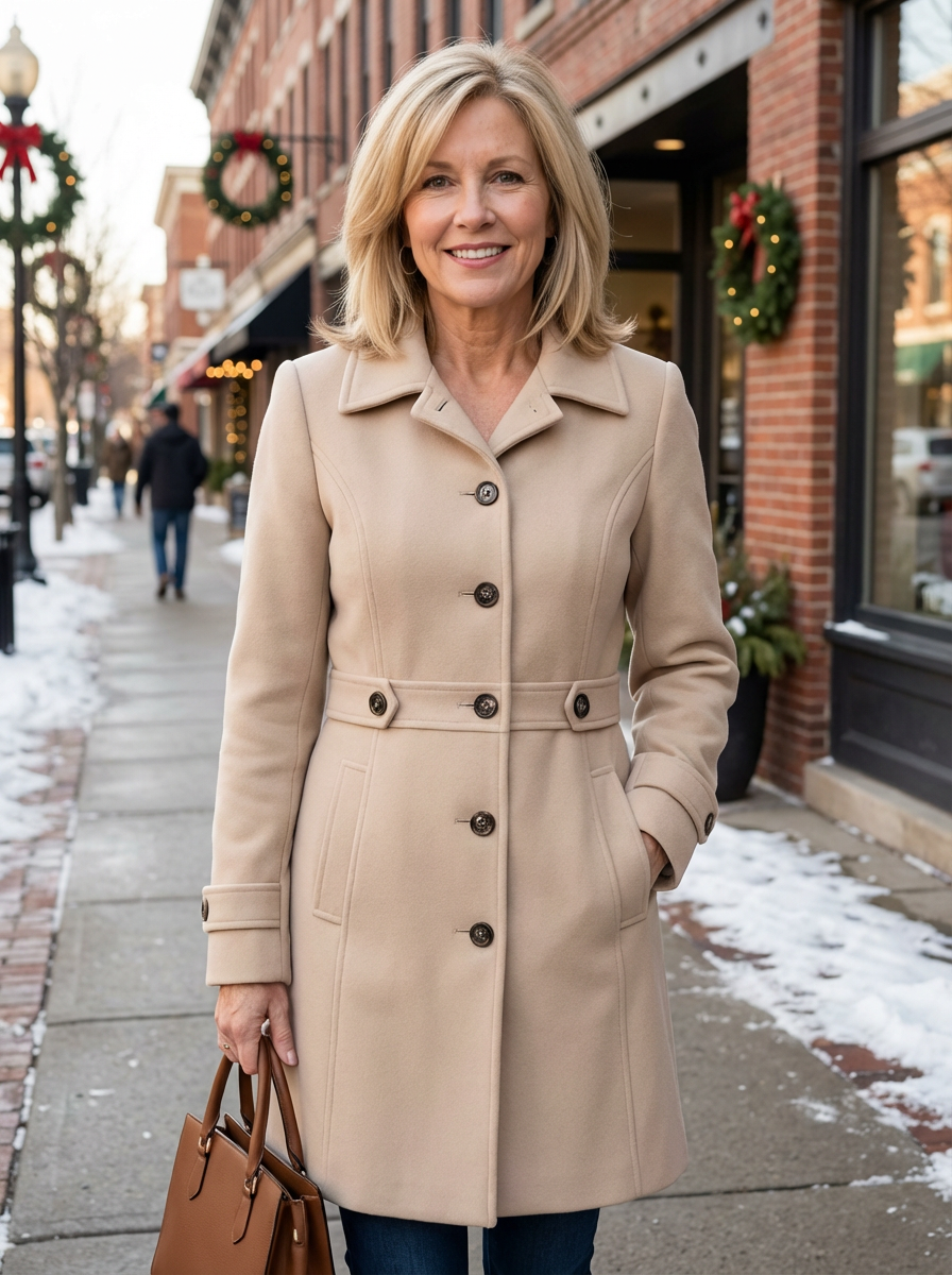 Wool Blend Coat Stylish Comfortable Timeless Flattering