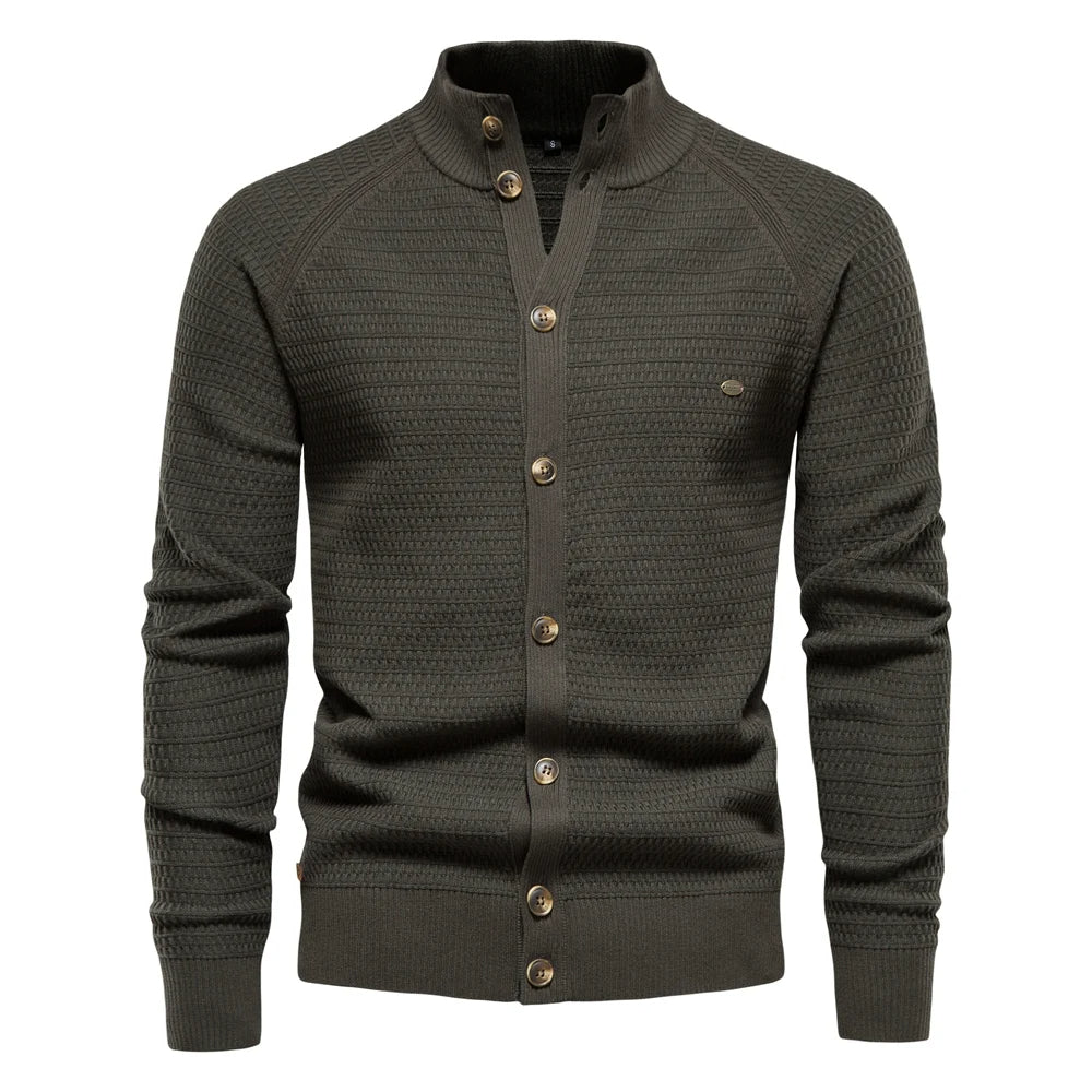 Men's Cardigan Buttoned Knit Cotton Winter Layering