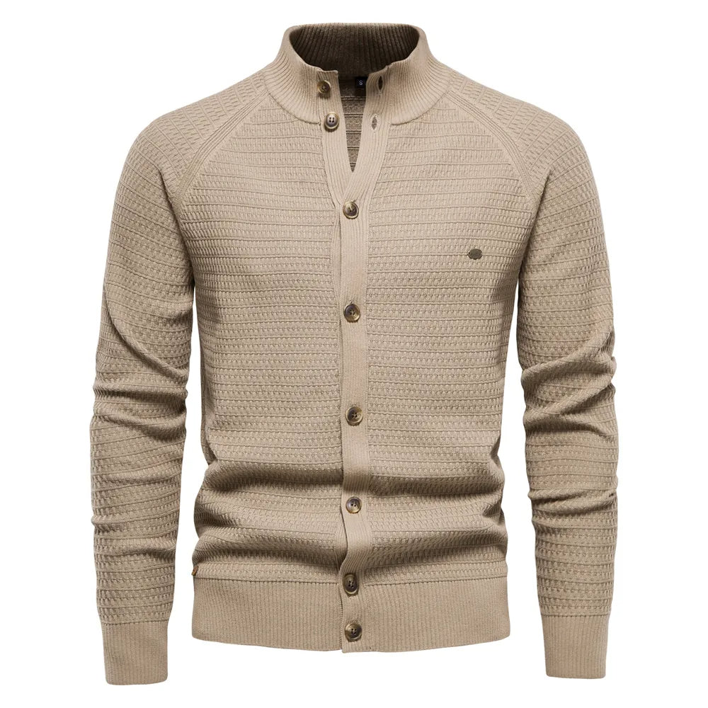Men's Cardigan Buttoned Knit Cotton Winter Layering