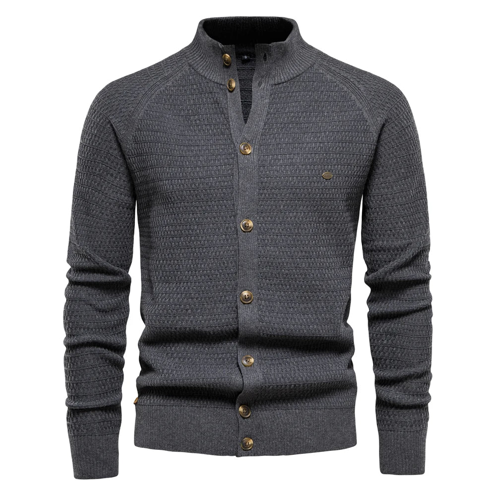 Men's Cardigan Buttoned Knit Cotton Winter Layering