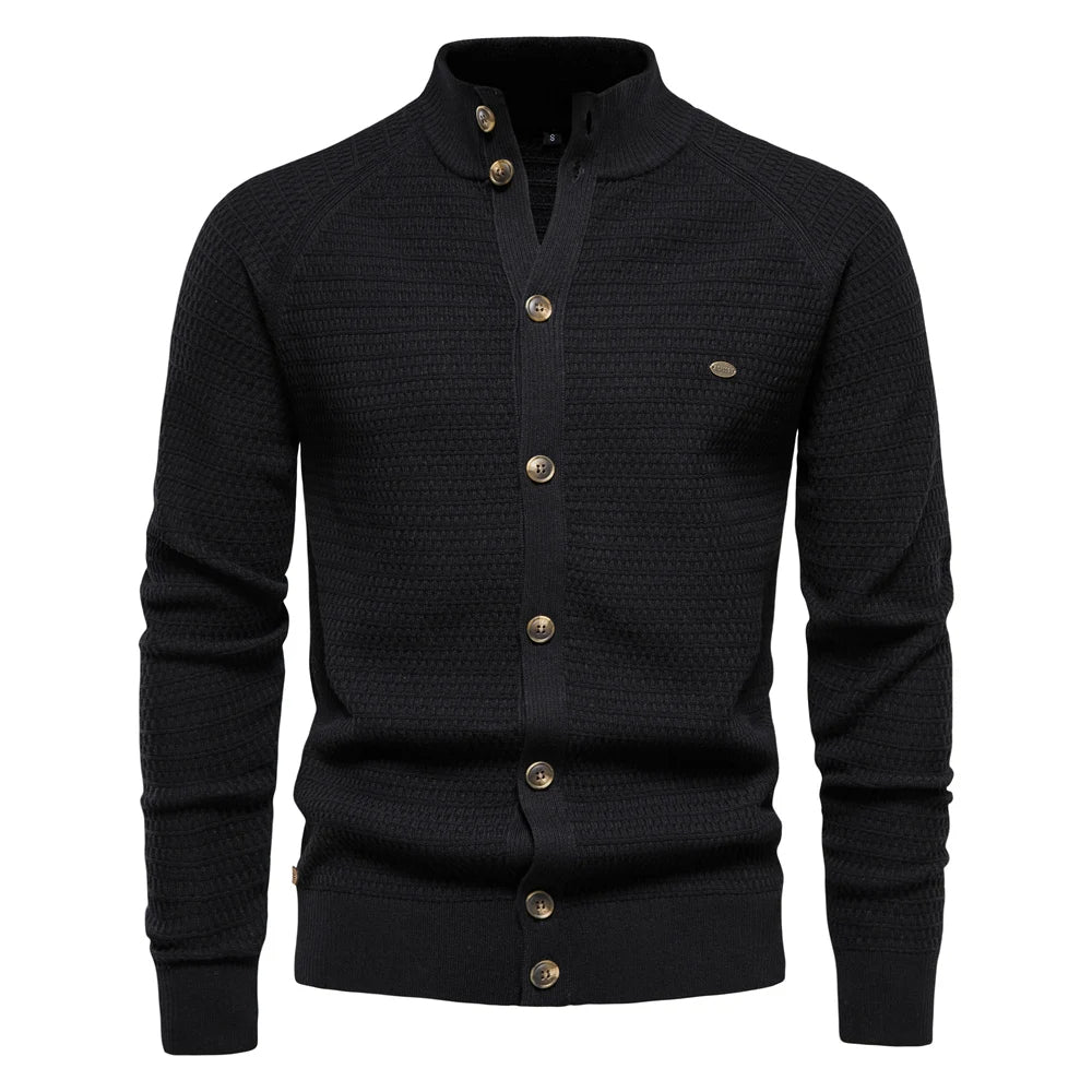 Men's Cardigan Buttoned Knit Cotton Winter Layering