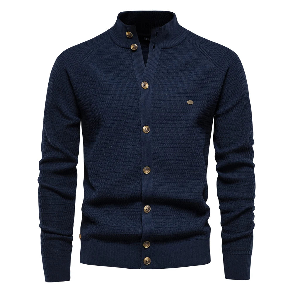 Men's Cardigan Buttoned Knit Cotton Winter Layering