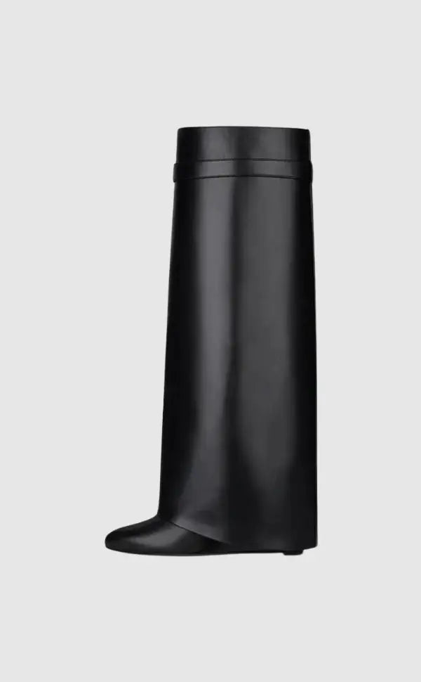 Wedge Boots Ankle Vegan Leather Block Heel Zip Up Autumn