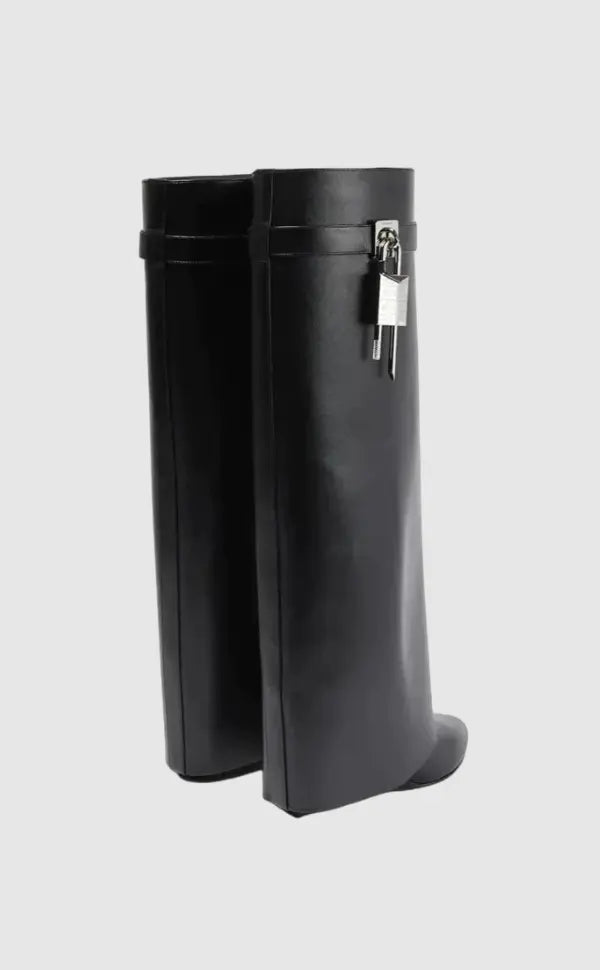 Wedge Boots Ankle Vegan Leather Block Heel Zip Up Autumn