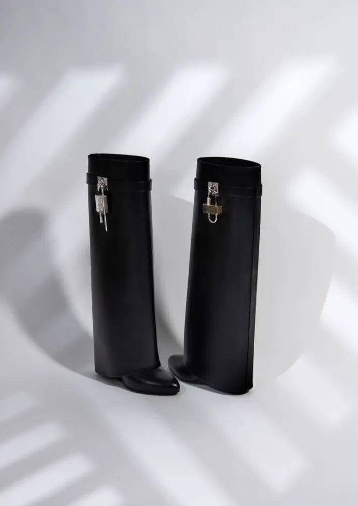 Wedge Boots Ankle Vegan Leather Block Heel Zip Up Autumn