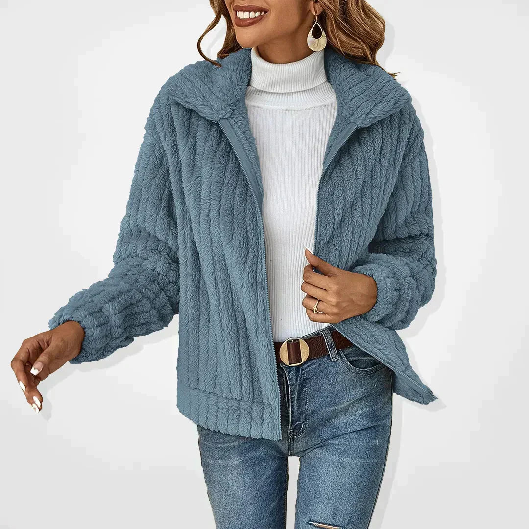 Fluffy Cardigan Fuzzy Knit Open Front Soft Cosy Winter