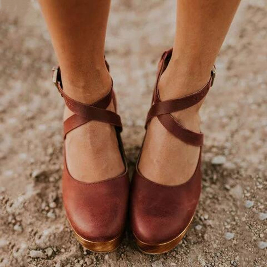 Comfort Wedge Sandals Ankle Strap