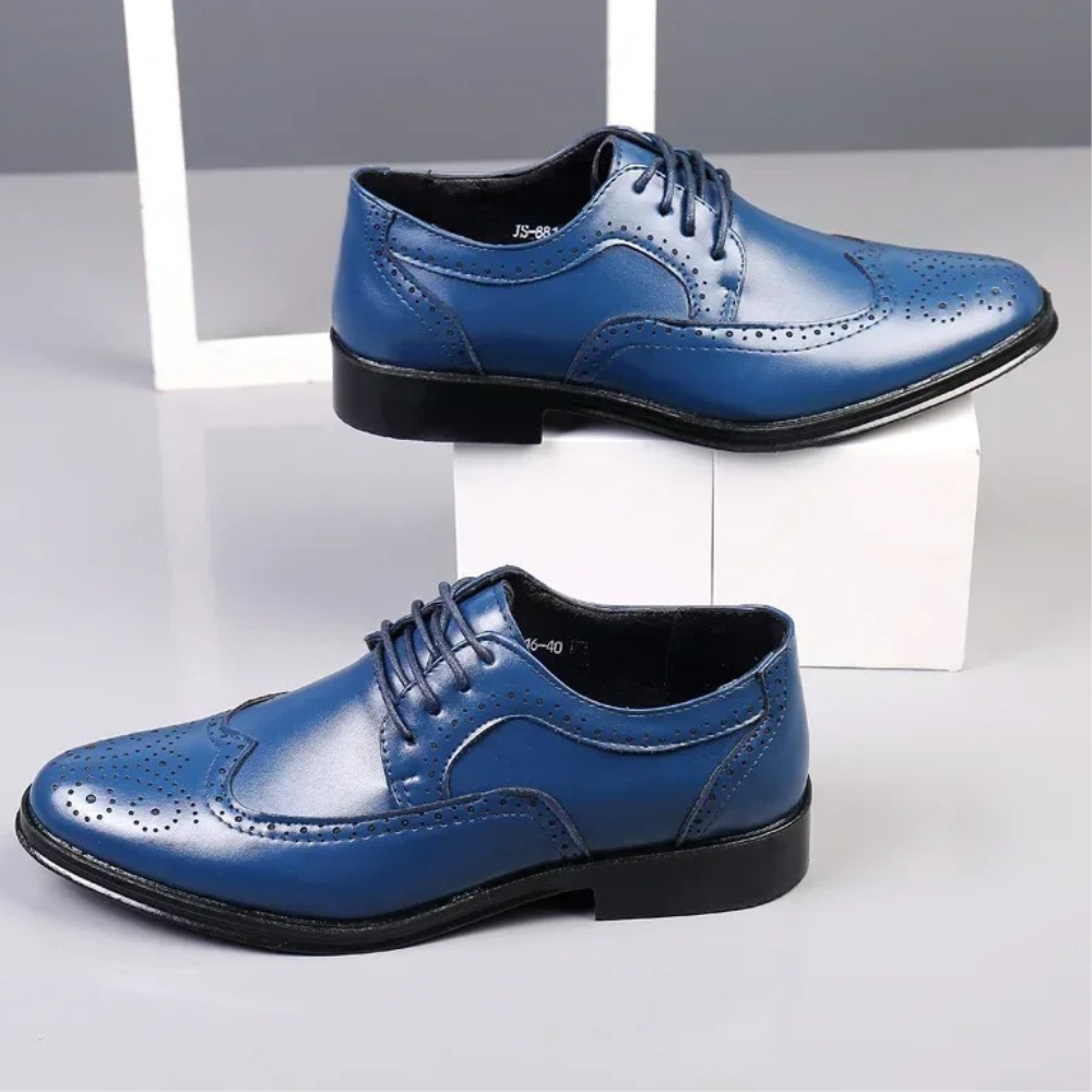 Leather Oxford Shoes Brogue Lace Up Formal Men's