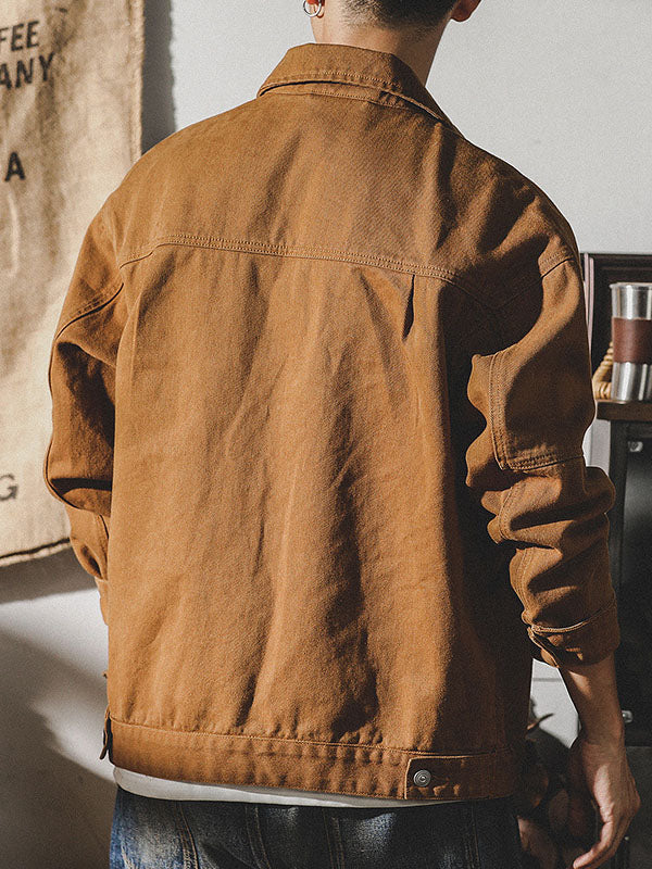 Men's Cargo Jacket Vintage Workwear Utility Cotton
