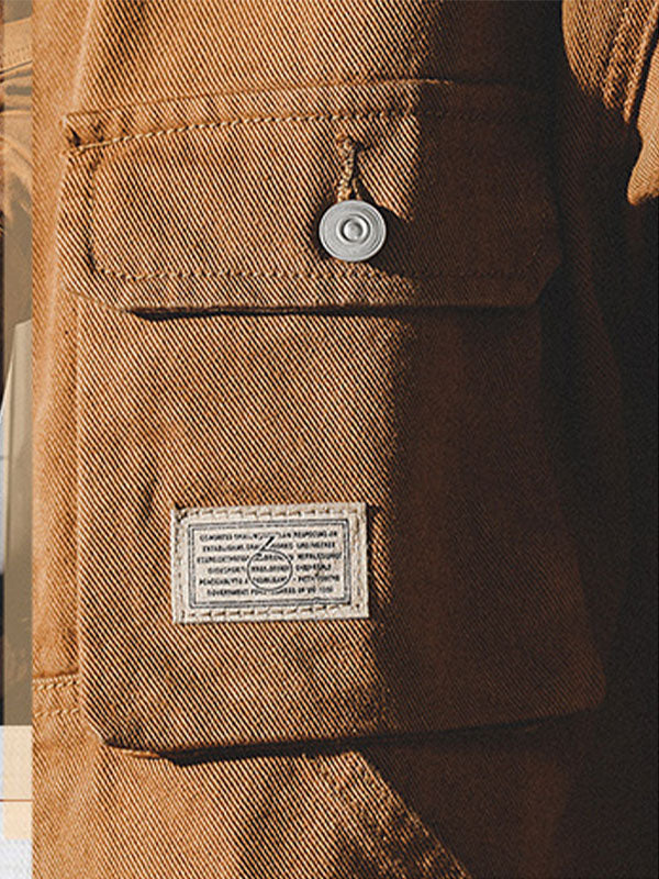 Men's Cargo Jacket Vintage Workwear Utility Cotton