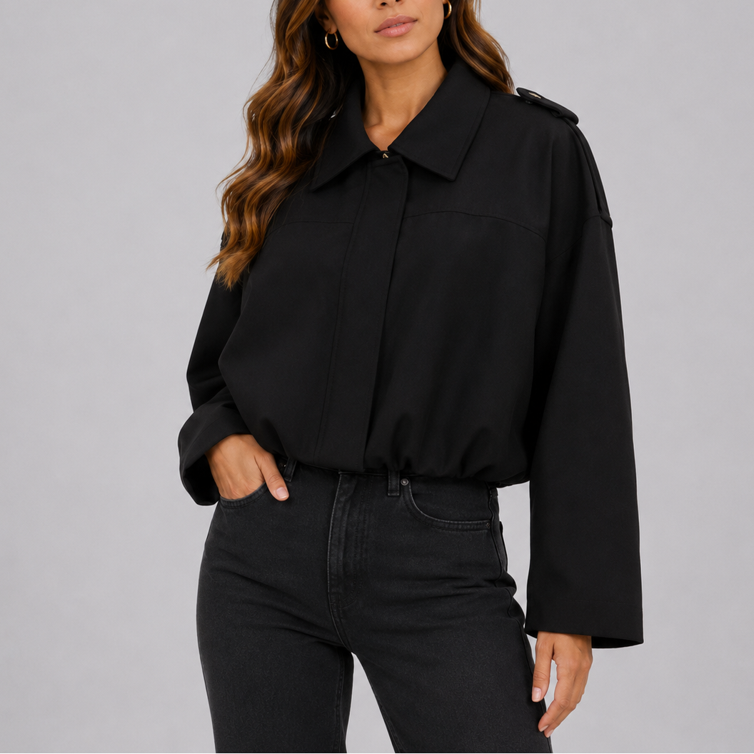 Women's Oversized Suede Bomber Jacket Relaxed Fit Collar