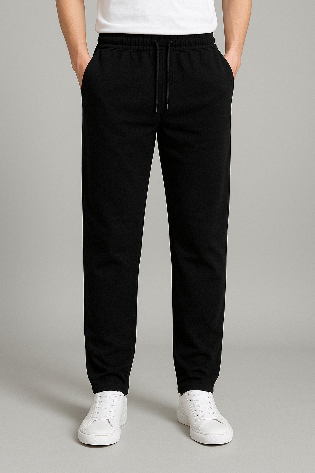 Men's Joggers With Elastic Waist And Straight Leg
