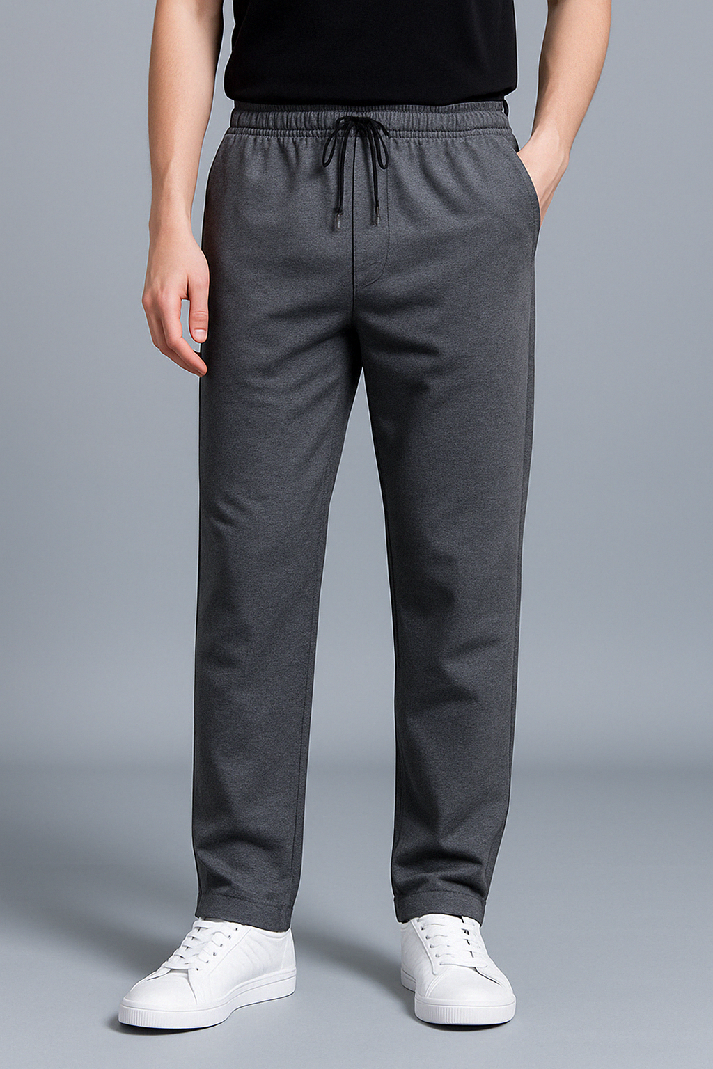 Men's Joggers With Elastic Waist And Straight Leg