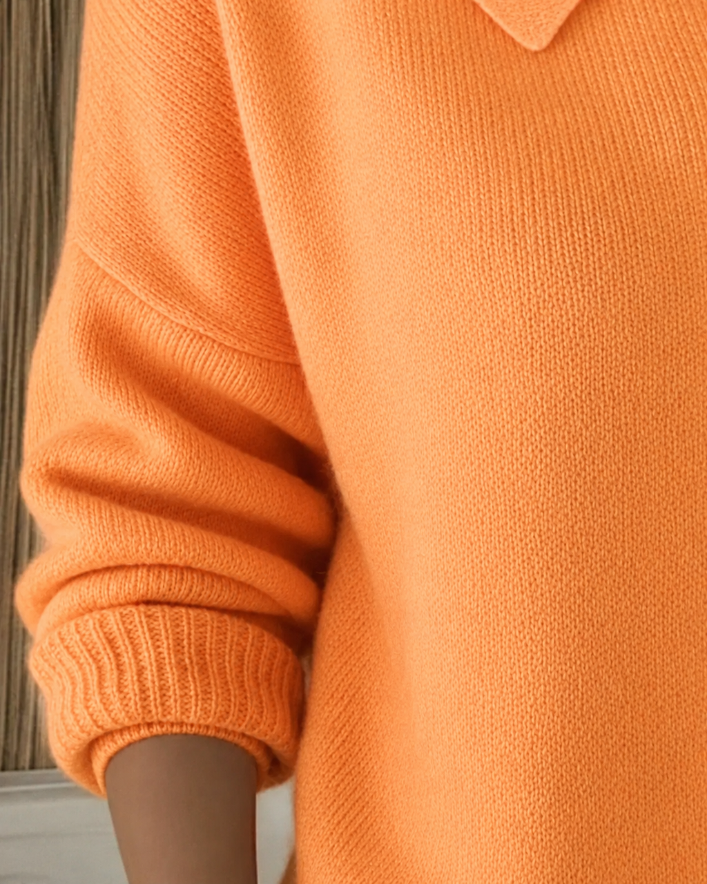 Button Collar Cardigan Knit Long Sleeve Layering Autumn