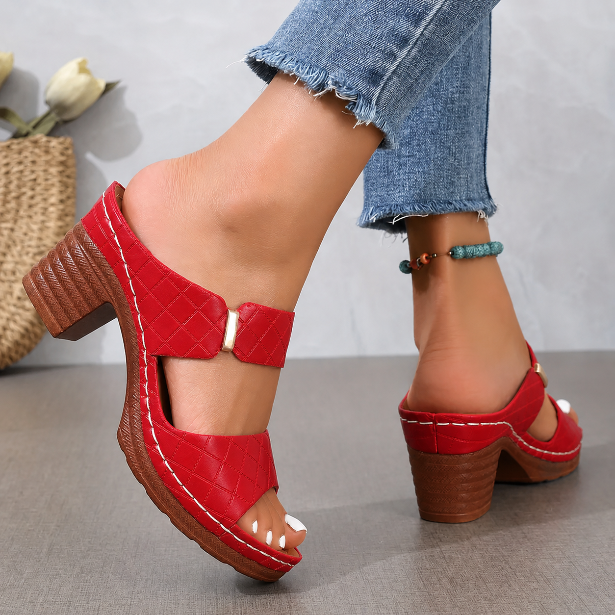 Orthopedic Block Heel Sandals