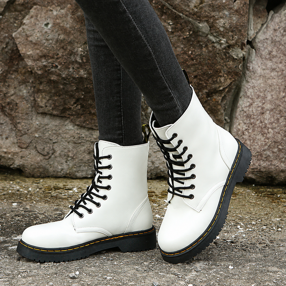 Women's Boots Lace Up Rubber Sole Comfort