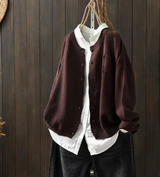 Oversized Relaxed Cardigan Open Front Chunky Knit Winter