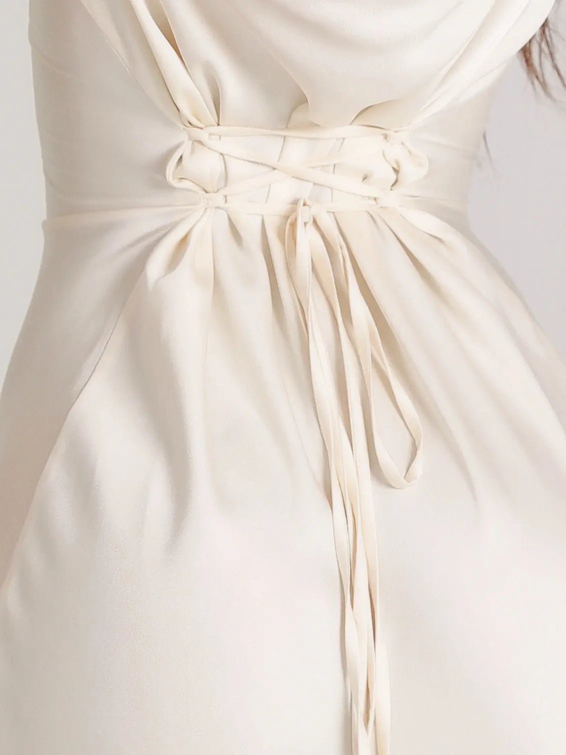 Satin Maxi Dress Long Sleeve Soft Drape Wedding Guest