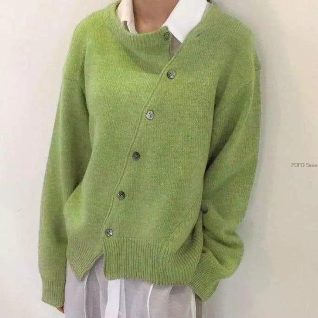 The Asymmetric Button Cardigan