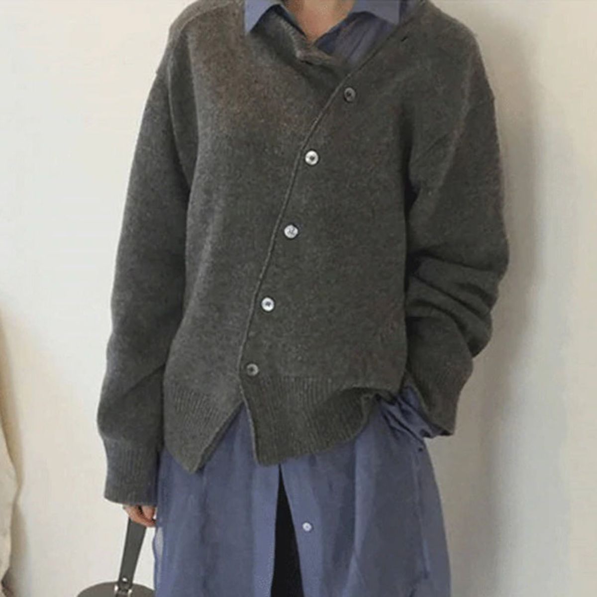 The Asymmetric Button Cardigan