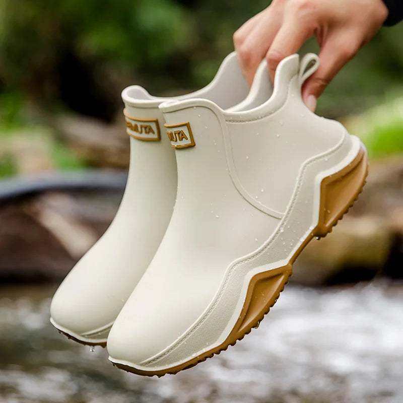 Waterproof Ankle Boots Slip Resistant Pull On Rain Chelsea