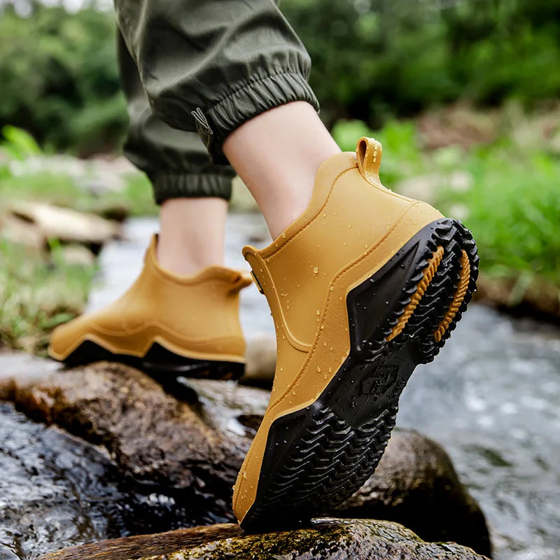 Waterproof Ankle Boots Slip Resistant Pull On Rain Chelsea