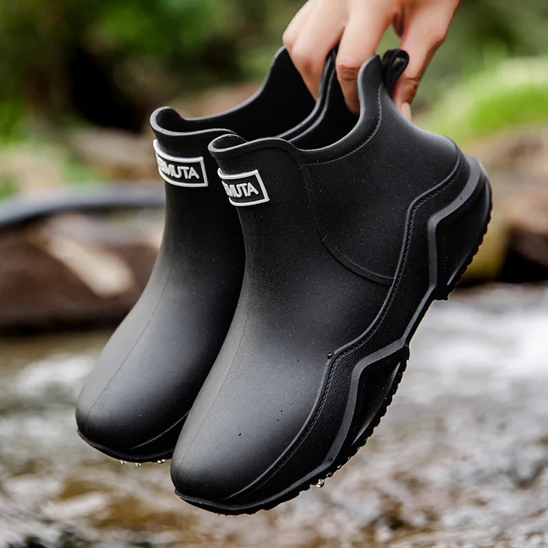 Waterproof Ankle Boots Slip Resistant Pull On Rain Chelsea