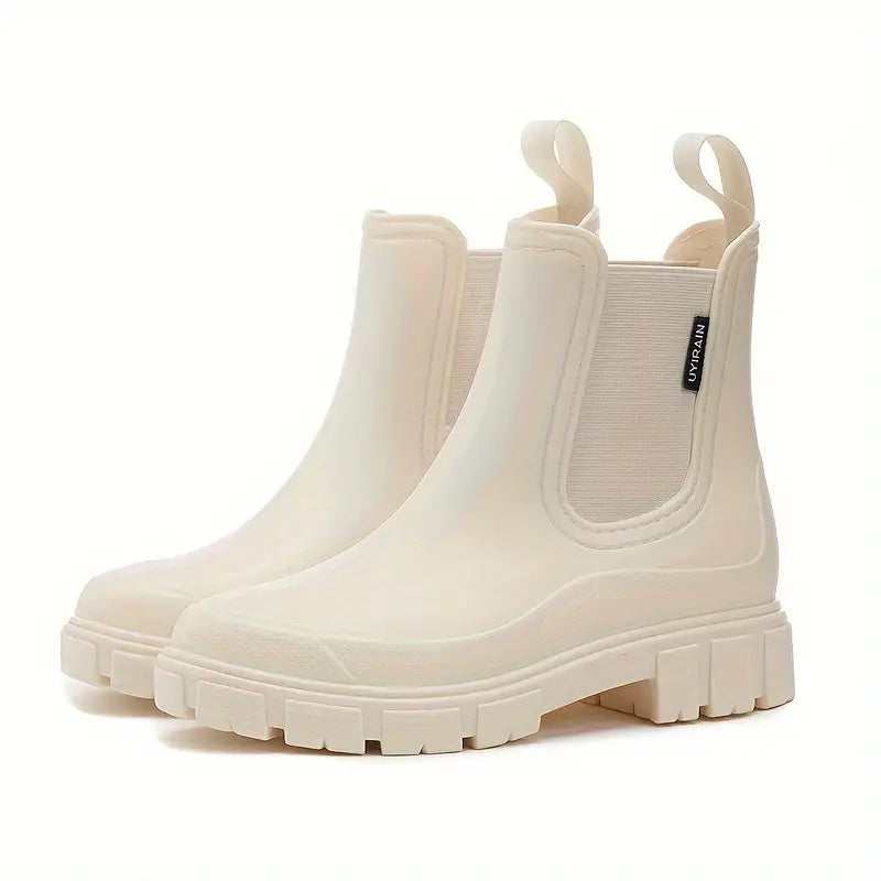 Waterproof Chelsea Boots Chunky Platform Lug Sole Ankle Rain