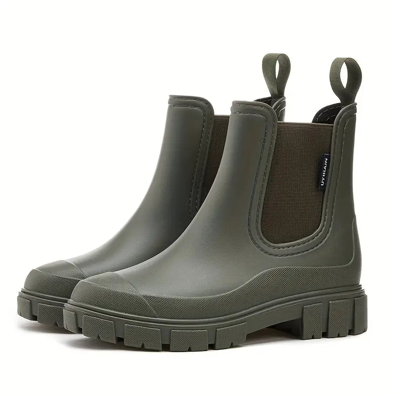 Waterproof Chelsea Boots Chunky Platform Lug Sole Ankle Rain