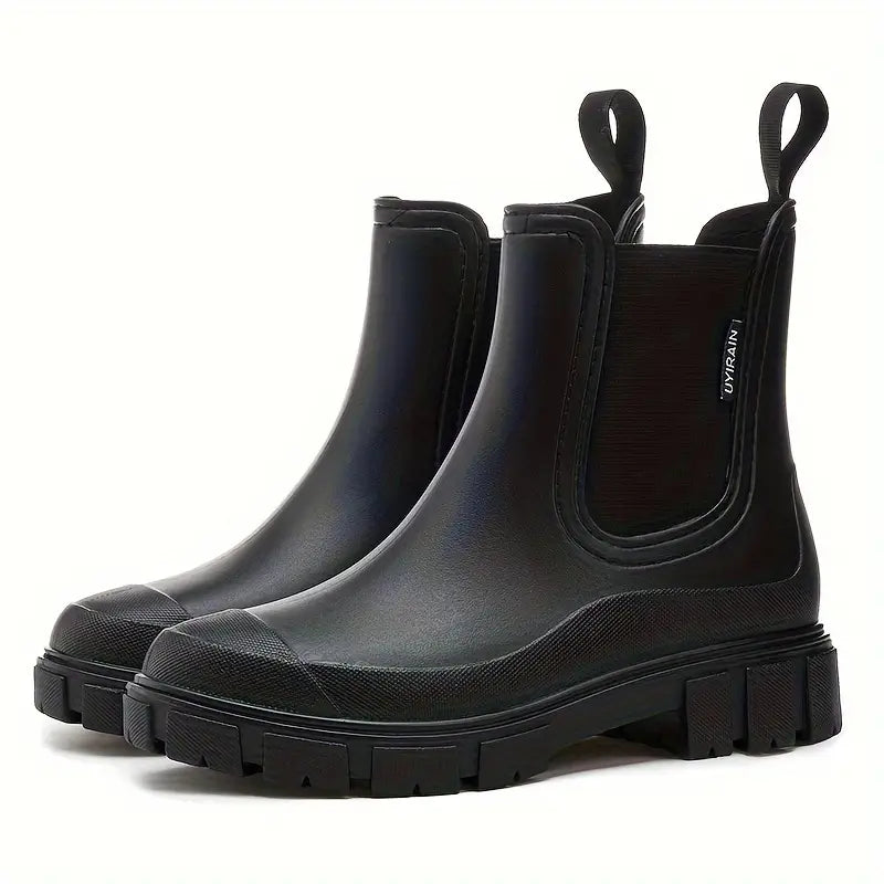 Waterproof Chelsea Boots Chunky Platform Lug Sole Ankle Rain