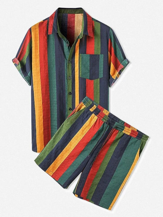 Men's Brent Striped Summer Two-Piece Set
