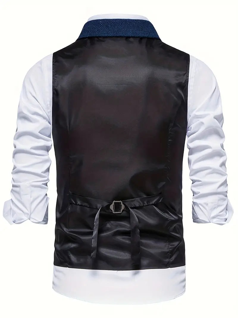 Men's Blazer Herringbone Single Breasted Notch Lapel