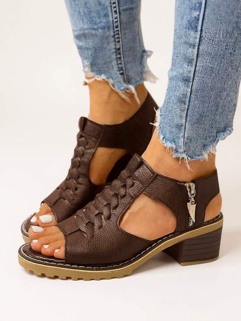 Cushioned Block Heel Sandals