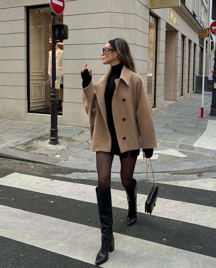 Oversized Wool Coat Relaxed Silhouette Soft Warm Look