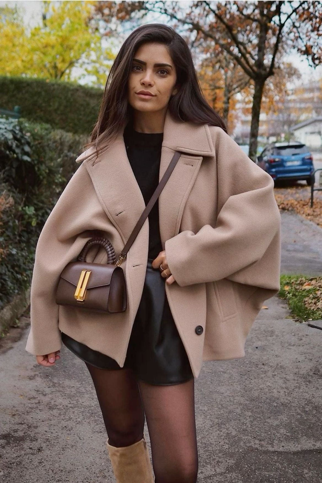 Oversized Wool Coat Relaxed Silhouette Soft Warm Look